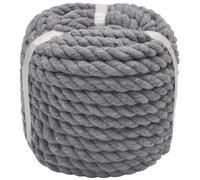 1OO% Natural Cotton Rope 50 Feet 1/2 Inch Strong Soft Cotton Rope for DIY Crafts Gardening Hammock Home Decorating (Gray)