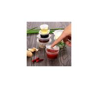 (1oz, 500) Disposable Hinged Lid Round Deli Pots | Takeaway Sauce cups | Reusable Plastic