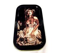 1oz Hinged Lid Tin/Pocket Tin/Stash Can/Storage Case in Various Designs by Trendz (Gothic Girl)