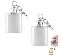 1oz Hip Flasks for Women Men, 2PCS Hip Flasks for Liquor, Keychain Whiskey Flask Mini Pocket Wine Bottle Stainless Steel Portable Alcohol Bottle Pocket Wine Bottle