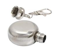 1oz Stainless Steel Keychain Flask for Liquor, Portable Outdoor Wine Bottle | Sleek Silver Design, Attaches to Keys or Belt Loops, Easy Pocket Carry, Stylish Gift Choice for Men and Campers