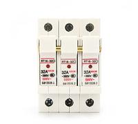 1P 2P 3P 4P RT18-32X AC ~380V Copper Fuse Holder 500V 10x38mm DIN Rail mounting Fuse Holder Bottom Adapter with Fuse Protected circuits (Color : 3p, Size : 16A)