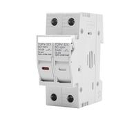 1P 2P DC Fuse Holder 10 * 38mm High Voltage Solar PV 1100V TOPV-30 Base Photovoltaic System Protection Protector gpV AUOQKQUT(2P With LED)