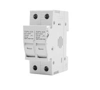 1P 2P DC Fuse Holder 10 * 38mm High Voltage Solar PV 1100V TOPV-30 Base Photovoltaic System Protection Protector EKFBQBGW(6A,2P Without LED)