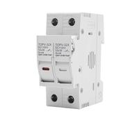 1P 2P DC Fuse Holder 10 * 38mm High Voltage Solar PV 1100V TOPV-30 Base Photovoltaic System Protection Protector BIANMTSW(25A,2P With LED)