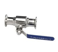 1P 3/4" 1" 1-1/2" 2" 304 Stainless Steel Sanitary 2 Way Ball Valve Tri Clamp 50.5mm/64mm Ferrule Type for Homebrew Diary Product(45mm x Ferrule 64)