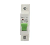 1P AC 400V Circuit Breaker 6kA Breaking Capacity DZ47S-63 Model Overcurrent Tripping for Household Electrical Protection with Rail Mount Installation