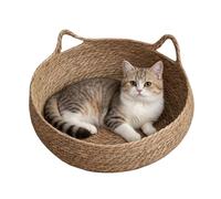 1p Bed - 35X35X13cmBreathable Scratching Nest Kitten Lounger, Woven Pet Sleeping Basket, Natural Cat Resting Mat, Claw Exercise Furniture, Indoor Pet Habitat, Enrichment Activity