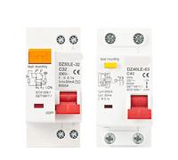 1P+N RCBO 230V AC, DZ30LE/DZ40LE/EPNL/DPNL 6-63A Type C 6kA, DIN Rail Residual Current Circuit Breaker For Distribution Board Overload/Short(6A)