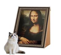 1p Scratcher Board - 44x34x52cm Painting Shape Scratch Pad, Kitten Claw Sharpening Board, Durable Corrugated Cardboard Scratcher, Decorative Cat Toy for Home Office Living Room Apartment