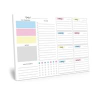 1Pack 52Page Tearable Planner Notebook Featuring Colorful Design Sheets for Daily Tasks and Goal Tracking Reminders Colorful Organizational