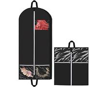 1PACK 54” Breathable Clothes Covers with 2 Zipper Pockets and 3.5” gusset, Foldable Men Suit Storage Bag with Carry Handles for Business Travel, Hanging Dress Bag Covers Garment Cover Bags for Storage