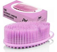 (1Pack -Blue) Bath & Shower Loofah Brush 2 in 1 Face & Body Scrub Gentle Body Brush Skin 100% Better Scrubber Silicone Body Brush for Bath Massaging Brush