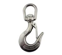1Pack Clevis Grab Hook, 304/316 Stainless Steel, Heavy Duty Swivel Lifting Hook Crane Hook with Safety Latch, 3/16"-1/2"(304-1/2" 1.5T)
