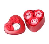1Pack Flora Scented Bath Soap Rose Flower Plant Essential Oil Soap Handmade Flower Soaps Box For Anniversary, Wedding, Valentine's Day, Mother's Day(Red), Ornaments de jardin