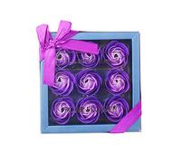 1PACK Floral Scented Bath Rose Flower Petals Shaped Plant Rose Sweet Gift Set for Mother's Day Purple..
