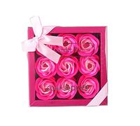 1PACK Floral Scented Bath Rose Flower Petals Shaped Plant Rose Sweet Set For Mother's Day Red.
