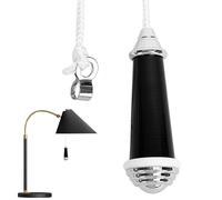 1Pack Light Pull Handle Ceramic Light Pull Cord 8cm Light Pull Handle with 1m Length Nylon Pull Cord Switch Pull Handle for Bathroom Bedroom Living Room Ceiling Light Fan Switch Blinds (Black)