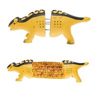 1Pack Novelty Dinosaur Corn on the Cob Holders with Stainless Steel Prongs, Fun Sweetcorn Skewers & Forks for Dining Table, BBQ, Camping & Outdoor Picnics(Ankylosaurus Style)