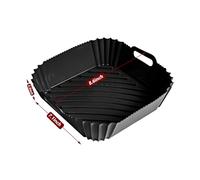 1Pack Silicone Air Fryer Liners Square 8.6*8.6*2.3inch Reusable Tower Airfryer Liners Silicone for Kitchen Accessories Liners for Air Fryers Replace Disposable Parchment Paper Liner 4 Colors (Black)