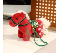 1Pack Year of The Horse 2026 Hanging Decoration Horse Plush Ornaments Zodiac Mascot for Chinese New Year Blessing Souvenir Home Car Window Hanging Pendant Decors