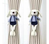 1Pair/2 Pcs Cuddly Soft Stuffed Plush,Animals Curtain Stuffed Tiebacks,Curtain Holdbacks,Curtain Ties Decoration,Curtain Holdbacks,Window Decoration for Accessories,Bedroom (Blue Rabbit)