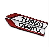 1Pair 3D Metal TURBO Car Side Fender Rear Trunk Sticker Emblem Badge (Red)