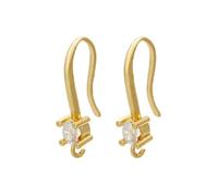 1pair 5x19mm Brass Flower Dangle Eardrop With Hooks For Women Handmade Long Earrings Wedding