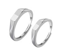 1Pair Adjustable Sterlings Silver Projection Rings Fashionable Light Shaped Couple Accessories Couples Gift Projection