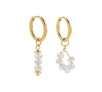 1pair Asymmetry Hanging Earrings From Natural Stone Small Pearls Near The Earrings For Women