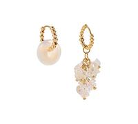 1pair Asymmetry Hanging Earrings From Natural Stone Small Pearls Near The Earrings For Women