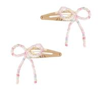 1Pair Beads Bowtie Hair Clip Girl Sweet Ballet Hairpin Hair Styling Bows For Thin Elegant Korean Side Clip Party Hairclip