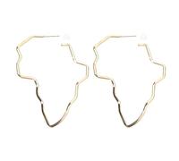 1Pair Big Earrings Africa Map Exaggerate Larger Earring Gold Color African Ornaments Traditional Ethnic Hyperbole Gifts Ethnic Earrings