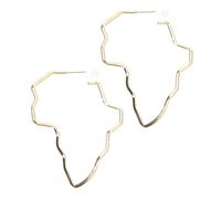 1Pair Big Earrings Africa Map Exaggerate Larger Earring Gold Color African Ornaments Traditional Ethnic Hyperbole Gifts