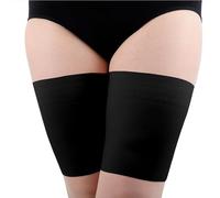 1Pair Black Nylon Thigh Compression Sleeve Hamstring Compressing Sleeves Elastic Non-Slip Upper Leg Covers for Sports Running