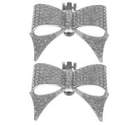 1Pair Bowknot Shaped Ornament Bow-knot Shoe Charms Silver Fashion Shoe Decor for Women for Weddings Parties and Festivals Reusable Rhinestone Decoration