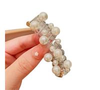 1pair Candy Colored Telephone Wire Hair Loop Does Not Harm, High Elasticity Rubber Band Pearl Headwear(Transparent pearls)