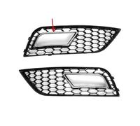 1Pair Car Front Bumper Fog Lamp Grille Compatible For Audi A4 B8.5 2013-2016 Honeycomb Mesh Fog Light Grille RS4 Style Racing Grill Cover(Chrome Silver)