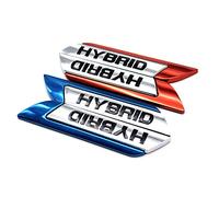 1Pair Car Metal Badge Emblem 3D HYBRID Car Trunk Auto Logo Adhesive Decal Sticker For Most Cars (Blue)