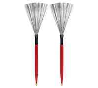 1Pair Carbon Steel Wire Percussions Drum Stick Double Head Drum Brush Wood Handle Wire Brush Easy to Use Drumming Supplies Equipment Gear