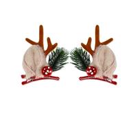 1pair Cartoon Christmas Antler Hairpins Hot Girls Glitter Sequins Hair Clip Festival Hair Clip for Kids Braids Hair Clip