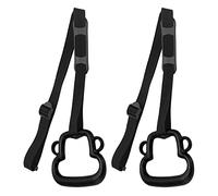 1Pair Children Gymnastic Rings with Adjustable Straps Kids Exercise Pull Up Rings 331lb Capacity (Black)
