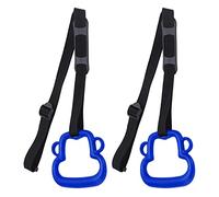 1Pair Children Gymnastic Rings with Adjustable Straps Kids Exercise Pull Up Rings 331lb Capacity (Blue)