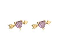 1pair Colorful Zircon Stud Earrings Dragonfly Flower Heart Ear Studs