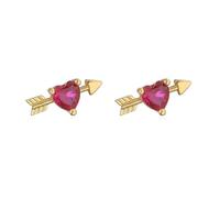 1pair Colorful Zircon Stud Earrings Dragonfly Flower Heart Ear Studs