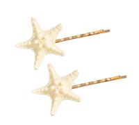 1Pair Contemporary Sea Star Hair Clip Practical Resin Hairpins For Girls Women Slip Resistant Metal Clip Hair Decoration