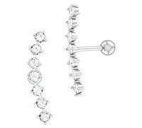1Pair Cubic Zirconia Climber Earrings for Cartilage Piercing Hypoallergenic Ear Crawler Jewelry Chic Design Comfortable Wear for Teens Women