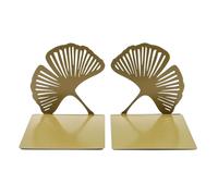 1Pair Decorative Metal Book End for Shelves Hollowed Leaf Bookend Book Stopper for School Office Library 124x124x124mm Leaf Bookends