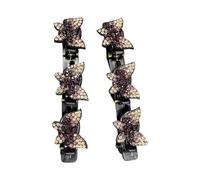 1Pair Double Layer Slip Resistant Rhinestones Hair Clip For Women Bangs Styling And Side Part Hair Accessories Rhinestones Hairpin For Bangs