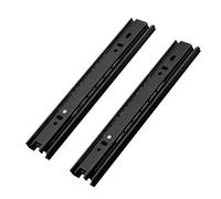1pair Drawer Rail Black Cold Rolling Steel 3-Way Drawers Slide Three Section Slides 8 to 22 Inch 3 Way Sliding Tracks Furniture Rails(8 inch)